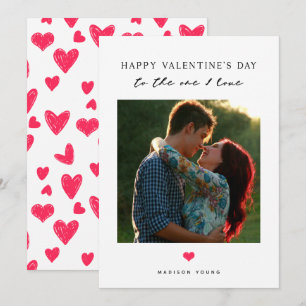 À celui que j'aime Red Heart Valentine Carte photo
