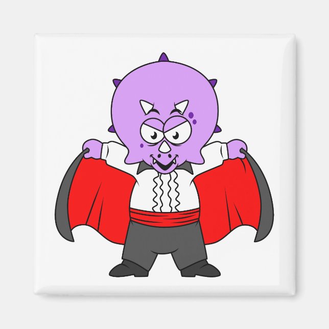 A Ceratops Dinosaur Dressed Up As Count Dracula. Magnet (Front)