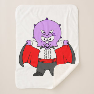 A Ceratops Dinosaur Dressed Up As Count Dracula. Sherpa Blanket