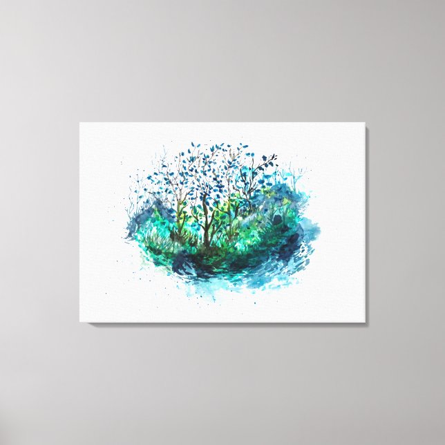 A Certain Shade of Green Watercolours Canvas Print (Front)