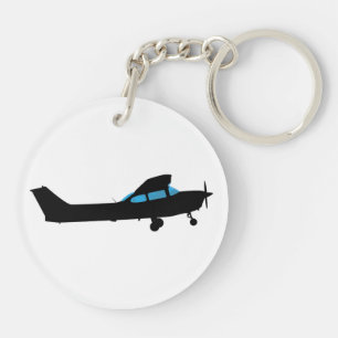 A Cessna in silhouette Keychain