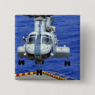 A CH-46E Sea Knight helicopter 2 Inch Square Button
