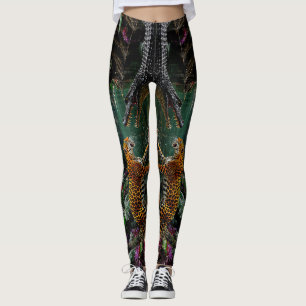“A Chance Encounter” – Colourful Wildlife Portrait Leggings