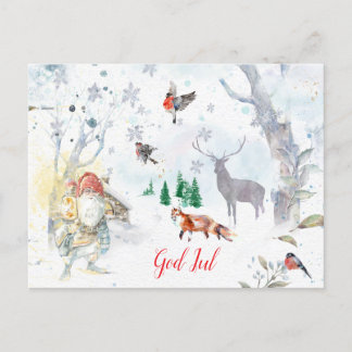 A charming Scandinavian winter gnome Postcard