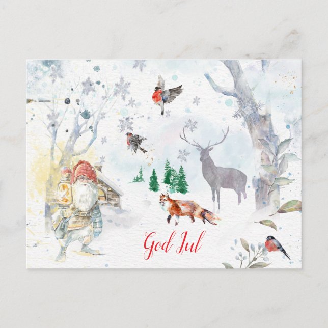 A charming Scandinavian winter gnome Postcard (Front)