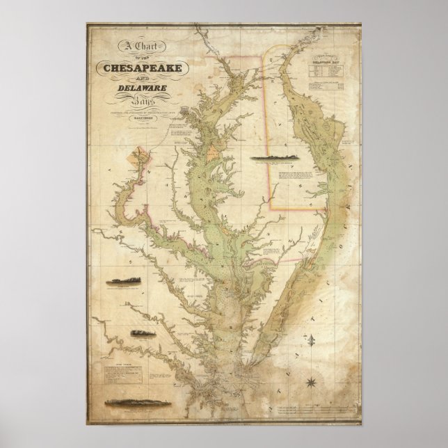A Chart of the Chesapeake And Delaware Bays (Front)
