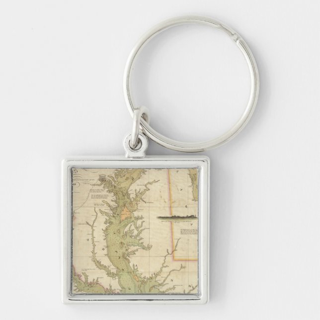 A Chart of the Chesapeake And Delaware Bays Keychain (Front)
