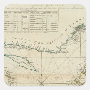 A Chart Of The Gulf Of St Lawrence Square Sticker