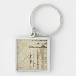 A chart of the Maderas and Canary Islands Keychain
