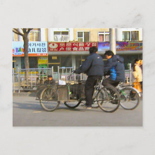 A chat along the road postcard