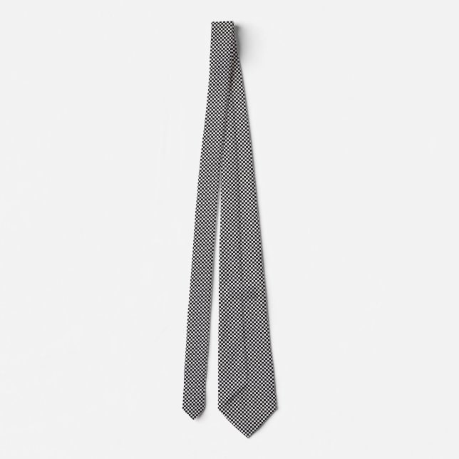 a check pattern tie with a chequerboard pattern  (Back)