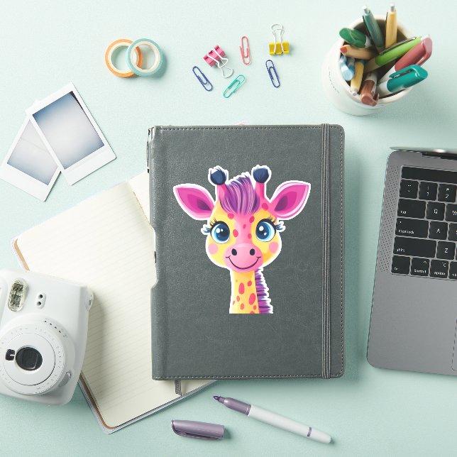 A cheerful and whimsical design of a young giraffe (iPad Cover)