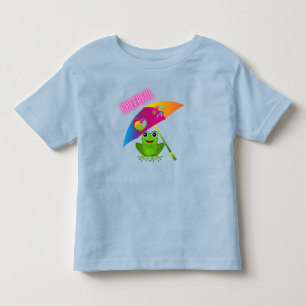 A cheerful frog toddler t-shirt