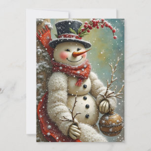 A Cheerful Snowman Holiday Card