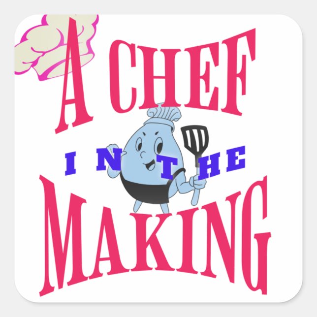 A chef in the making square sticker (Front)