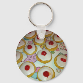 A Cherry Bakewell Tart Keychain