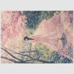 A Cherry Blossom Dreamy Girl Series Design #9 Tissue Paper