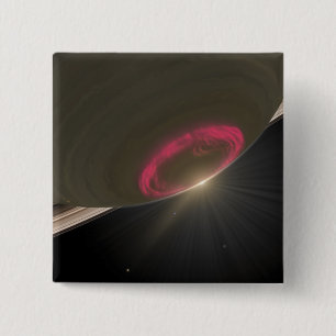 A cherry-red aurora 2 inch square button