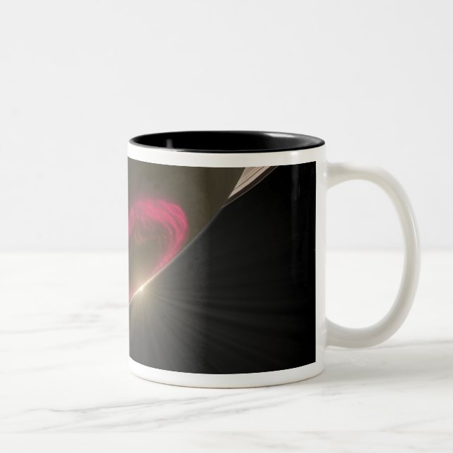 A cherry-red aurora Two-Tone coffee mug (Right)