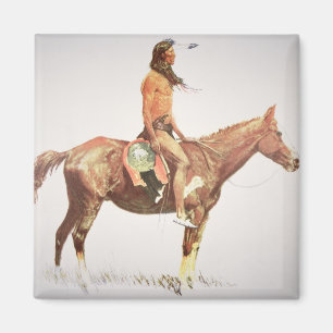 A Cheyenne Brave, 1901 (colour litho) Magnet