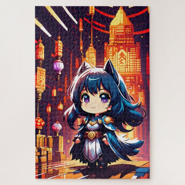 A chibi heroin in the pixel universe jigsaw puzzle (Vertical)