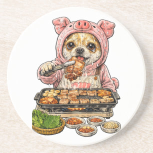 A Chihuahua who loves yakiniku (Japanese BBQ) Coaster
