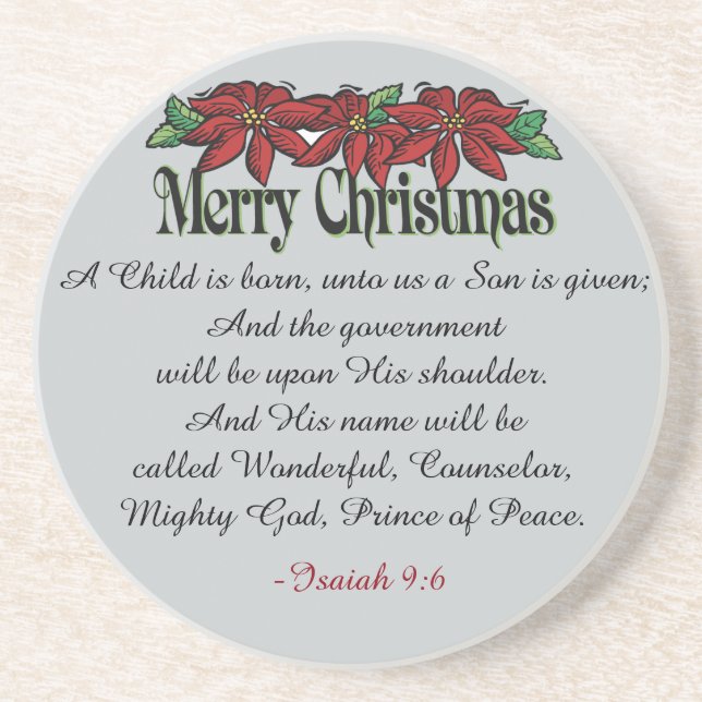 A Child is born Scripture Christmas Coaster (Front)