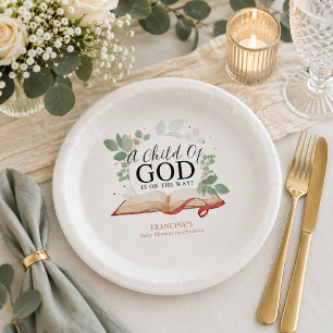 A Child of God Baby Shower  Paper Plate
