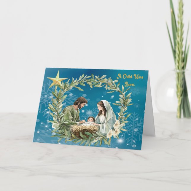 A Child was Born Christmas Card (Front)