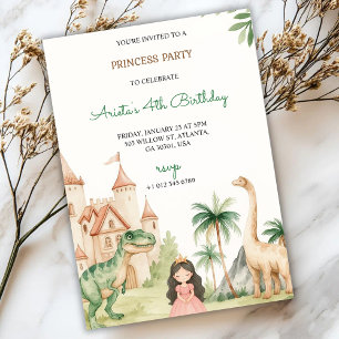 A children's party invitation with a princess