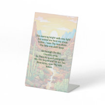 A Child's Morning Prayer on Pedestal Sign