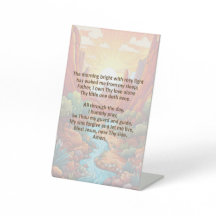 A Child's Morning Prayer on Pedestal Sign