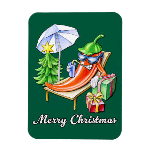 A Chili Merry Christmas under Sunshade and Tree Magnet