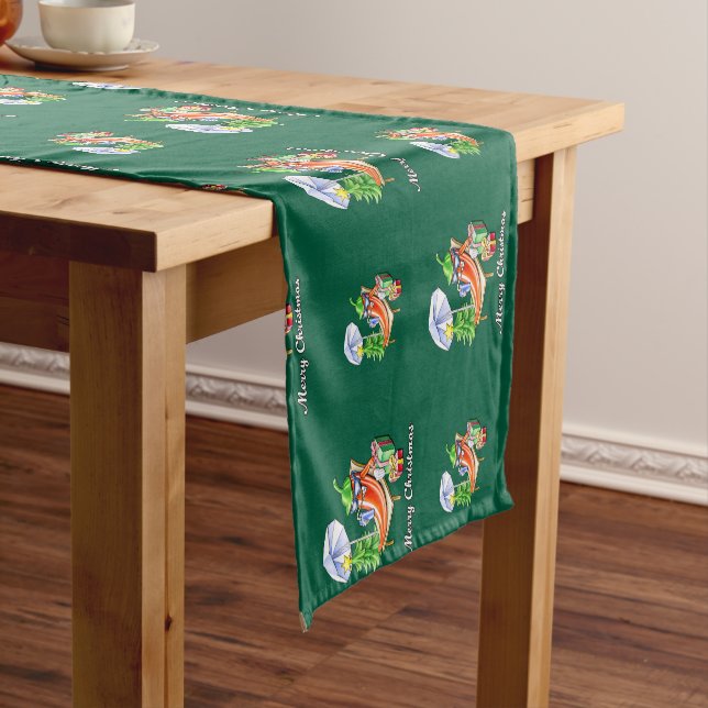 A Chili Merry Christmas under Sunshade and Tree Short Table Runner (In Situ)
