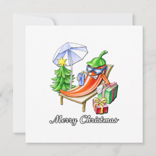 A Chili Merry Christmas under Sunshade and Tree Thank You Card
