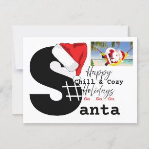 A Chill &Cozy Santa on a beach & game letter Postcard