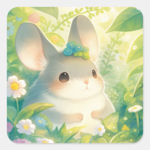 A Chinchilla in Nature Embrace Square Sticker