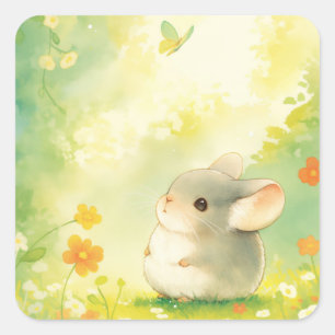 A Chinchilla Meadow Wonderland Square Sticker