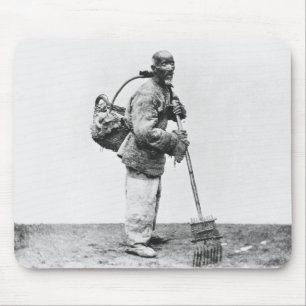 A Chinese day labourer, c.1870 (b/w photo) Mouse Pad
