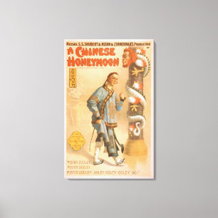 "A Chinese Honeymoon" Theatrical Play Poster Canvas Print