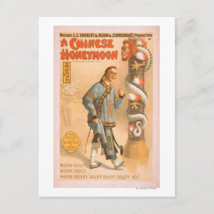 "A Chinese Honeymoon" Theatrical Play Poster Postcard