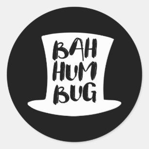 A Christmas Carol Bah Humbug Holiday Round Sticker