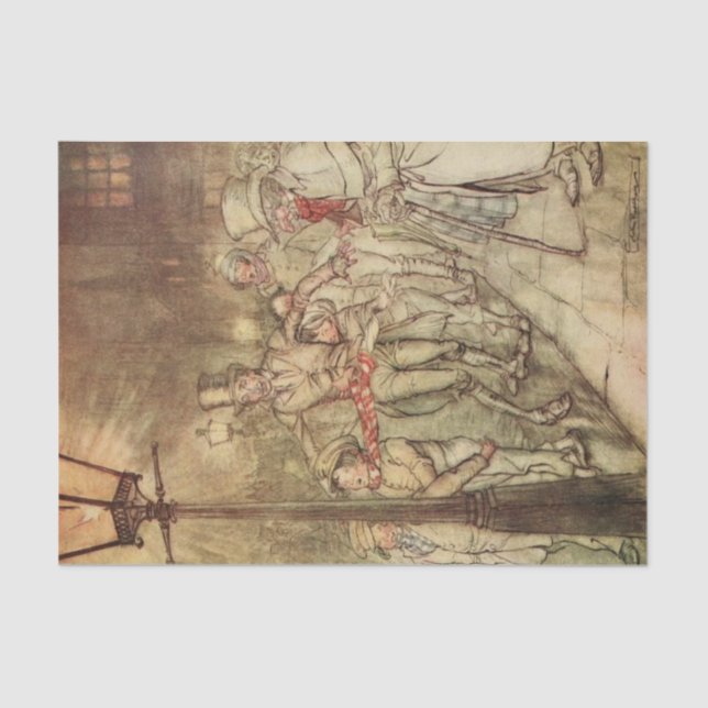 A Christmas Carol Bob Cratchit Went Down a Slide Tissue Paper (Front)