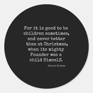 A Christmas Carol Charles Ens Book Reader Quote Gi Classic Round Sticker