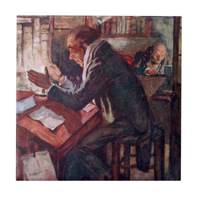 A Christmas Carol: Cratchit and Scrooge Tile (Front)