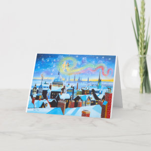 A Christmas Carol Scrooge and ghost of past Holiday Card