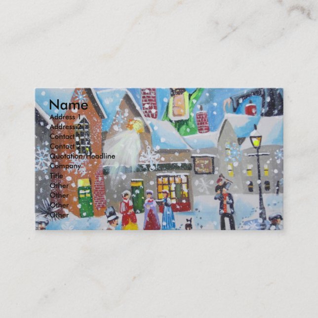 a Christmas Carol Scrooge and the three ghosts Business Card (Front)