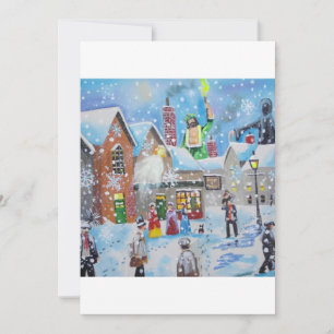 a Christmas Carol Scrooge and the three ghosts Holiday Card