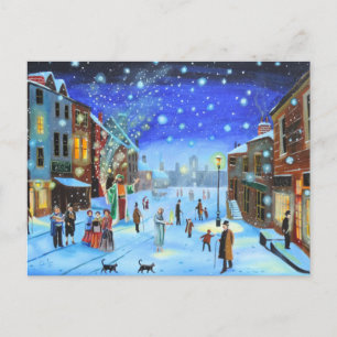A Christmas Carol Scrooge Winter street scene Holi Holiday Postcard