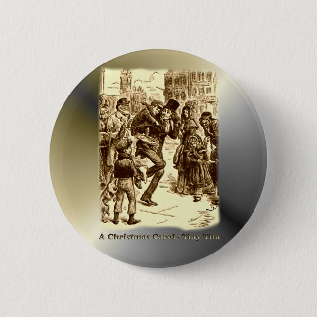 A Christmas Carol - Tiny Tim 2 Inch Round Button (Front)
